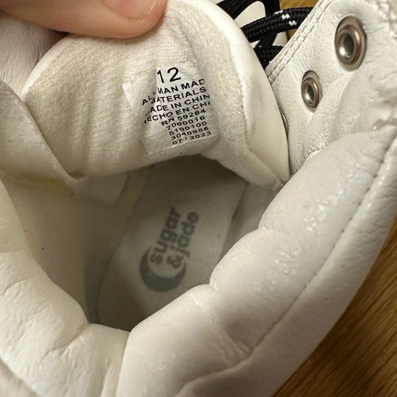 Sugar & Jade White Combat Type Boots Zip-Up Size 12 - Picture 6 of 6